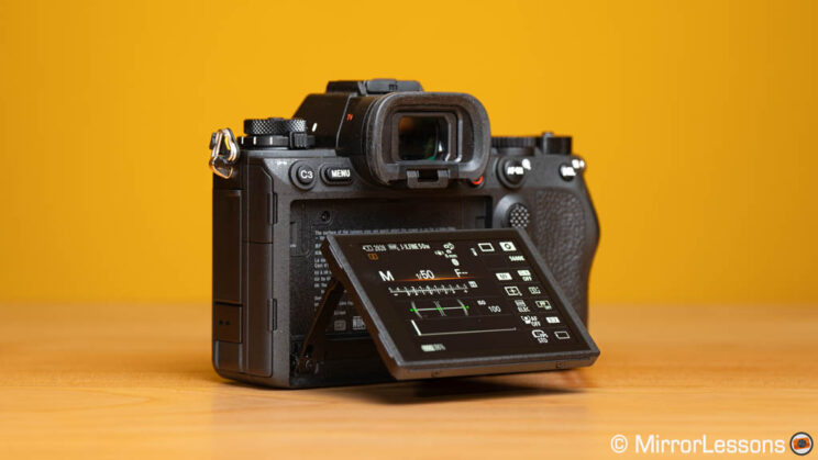 Sony A1 with rear LCD monitor tilted up.