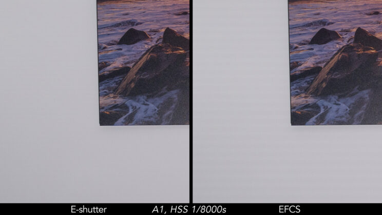 Side by side crop showing the level of banding after highlighting it with excessive post production.