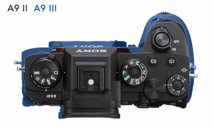 Size difference between the Sony A9 II and A9 III