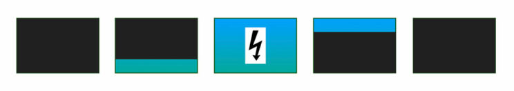 Graphic showing flash sync at normal speed with a mechanical shutter.