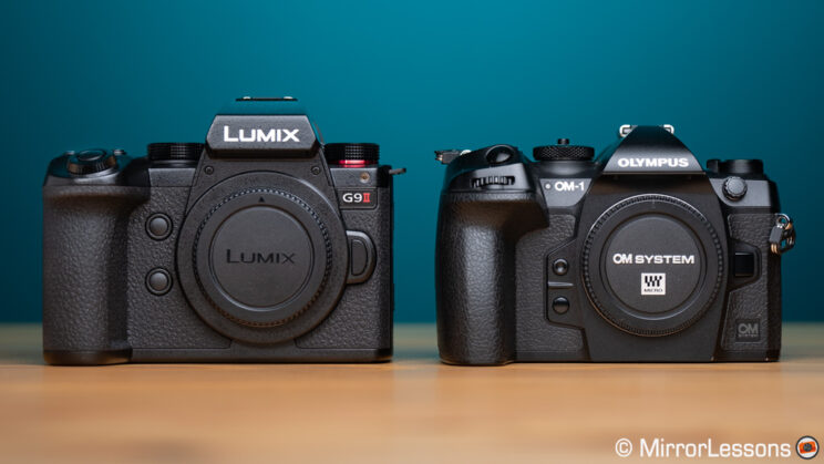 G9 II and OM-1 side by side, front view